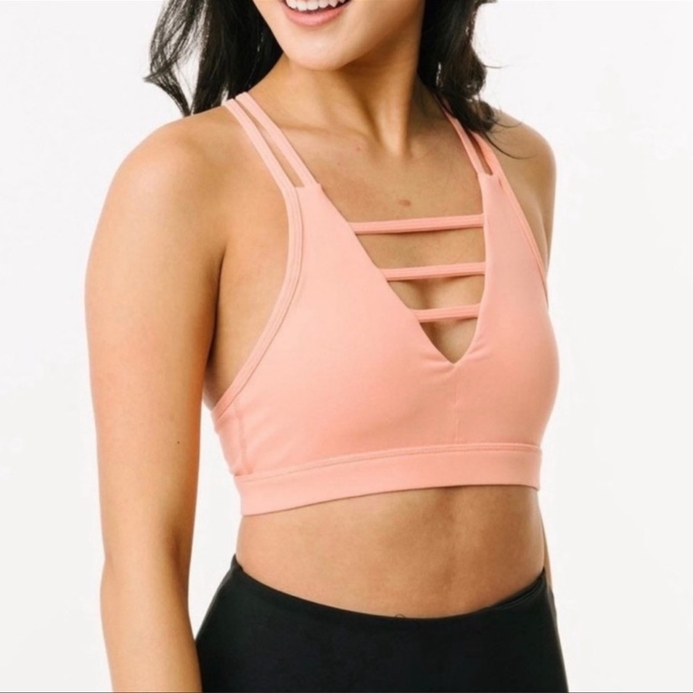 Womens Zyia Active Peach Grid Bra XXL
